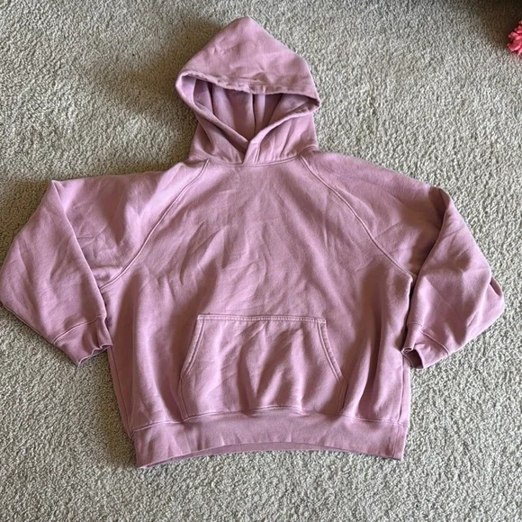 Aritzia Terry Sweatfleece Mega Raglan Hoodie Tart Pink Medium - Picture 4 of 9
